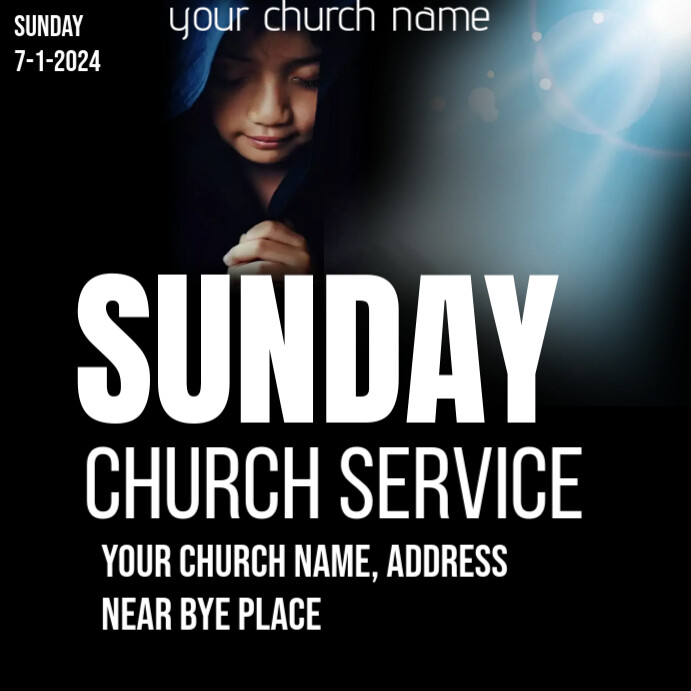 Sunday church,worship, service Template | PosterMyWall