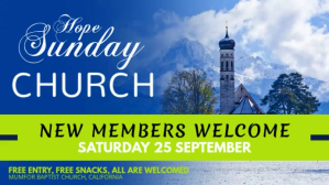 Blue Church Welcome Event Digital Display Template