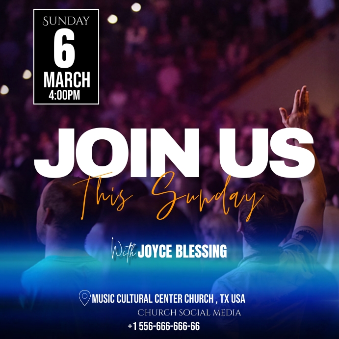 SUNDAY Church Flyer (27) Quadrado (1:1) template