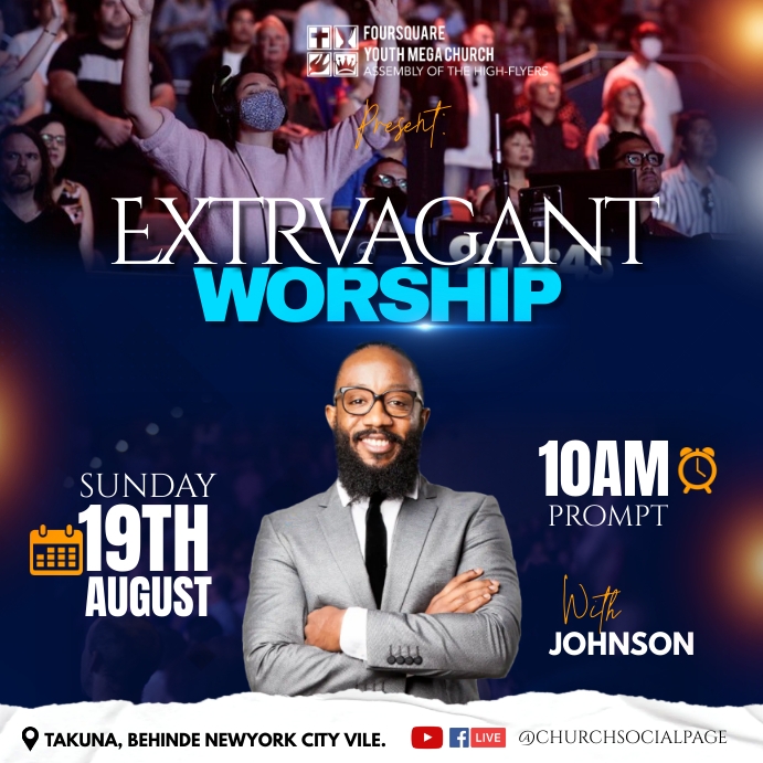 SUNDAY Church Flyer (9) Vierkant (1:1) template