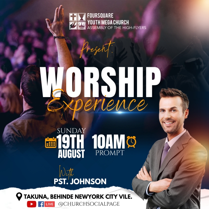 SUNDAY Church Flyer (9) Quadrato (1:1) template