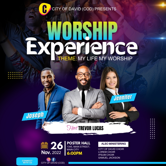 SUNDAY Church Flyer (20) Kwadrat (1:1) template