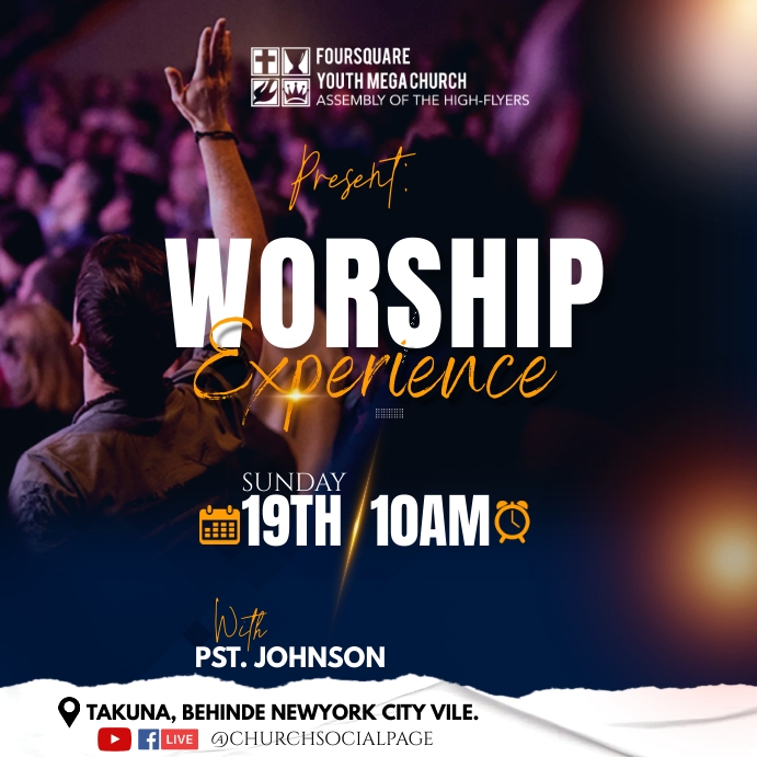 SUNDAY Church Flyer (31) Kwadrat (1:1) template