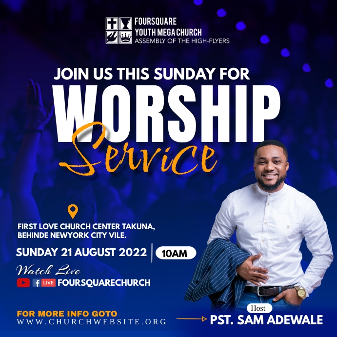 SUNDAY Church Flyer (7) Kwadrat (1:1) template