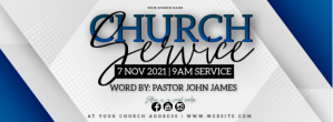 Hvid Church Service Announcement Facebook Cover Photo Template