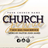 Sunday Church ONLINE Event Flyer Template Instagram na Post