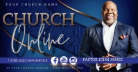 Sunday Church ONLINE Event Flyer Template Facebook Shared Image