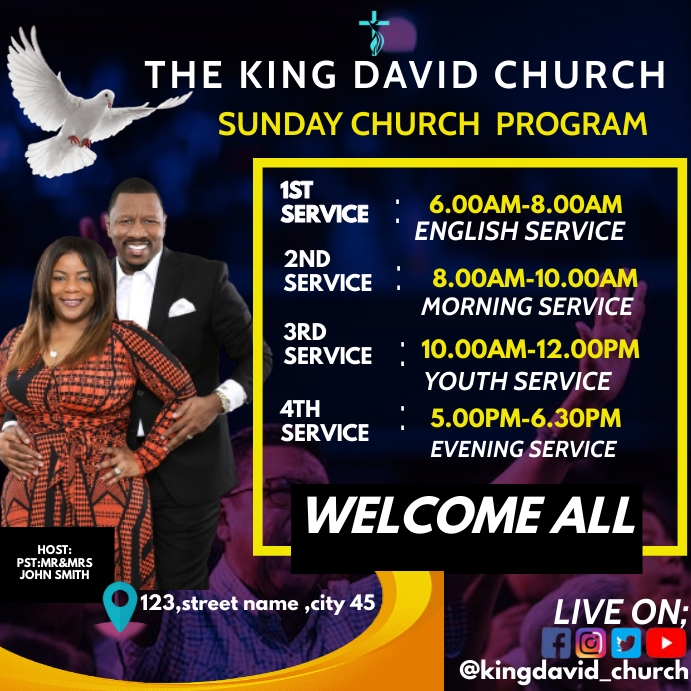 Sunday church program Template PosterMyWall