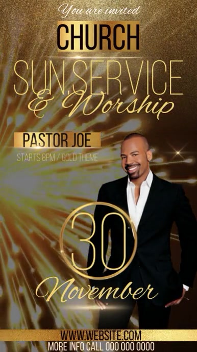 sunday church service ad instagram story Instagram-verhaal template