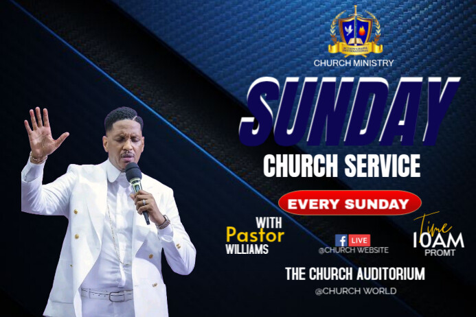 SUNDAY CHURCH SERVICE เทมเพลต | PosterMyWall