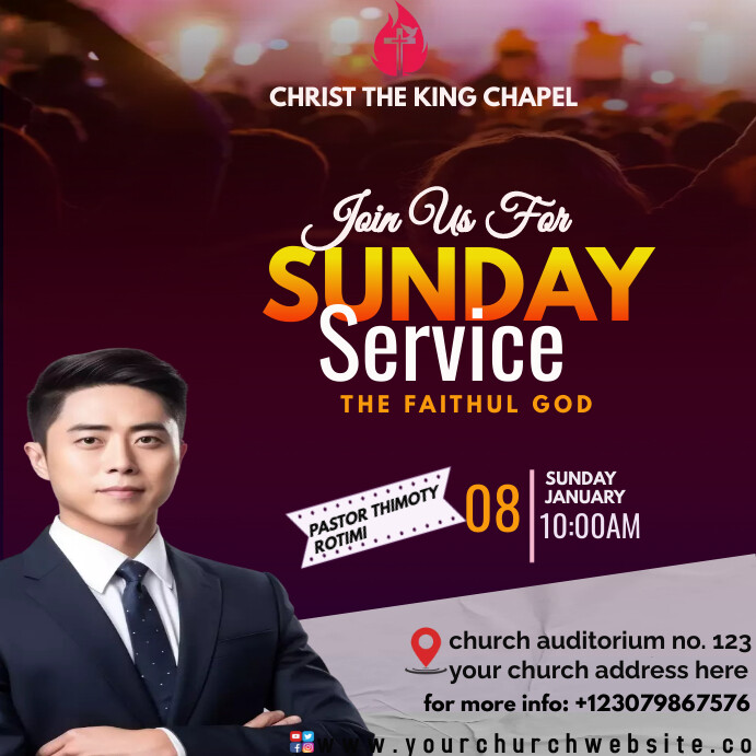 Copy of SUNDAY CHURCH SERVICE | PosterMyWall