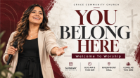White Church Worship Invitation YouTube Thumbnail Template