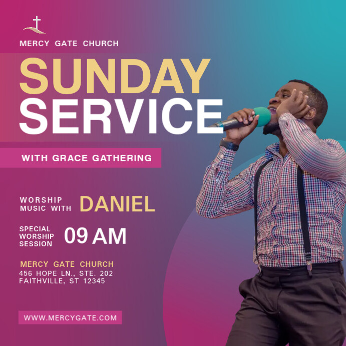 Copy of Sunday Church Service Invite Instagram Post | PosterMyWall