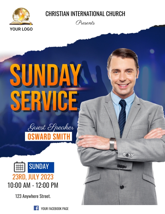 Sunday Church Service Poster Template | PosterMyWall