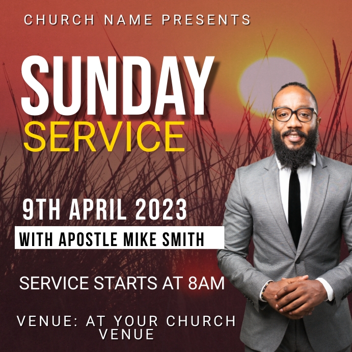 sunday church service Template | PosterMyWall