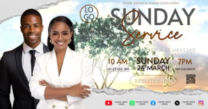 สีขาว Church Service Promotion Facebook Shared Image Template