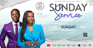 Sunday Church Service Template Facebook Shared Image