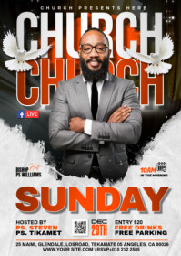 SUNDAY CHURCH WORSHIP A6 template