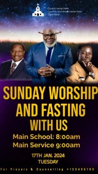 sunday church worship flyer Historia de Instagram template