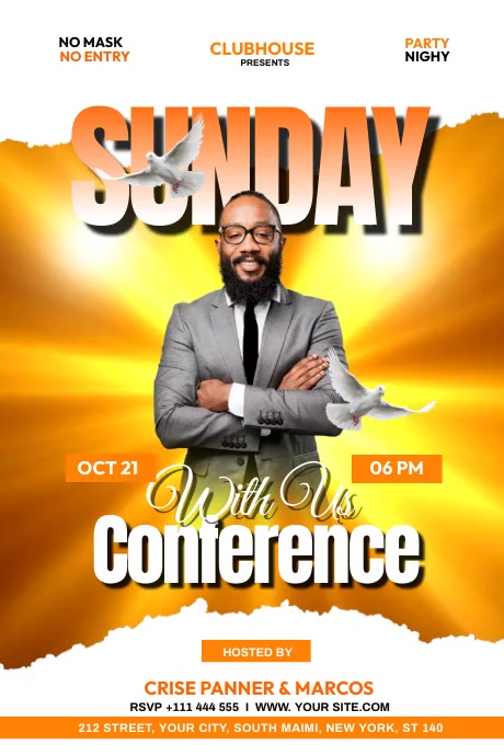 SUNDAY CONFERENCE Banner 4' × 6' template