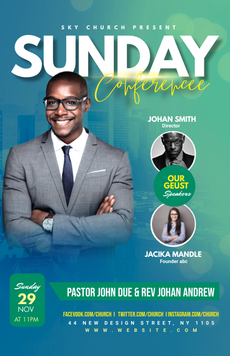 Sunday Conference Flyer 半版 template