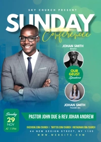Sunday Conference Flyer A6 template