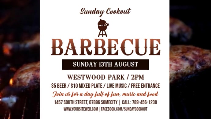 Cookfest Layout Brown Cookout Digital Display Template | PosterMyWall