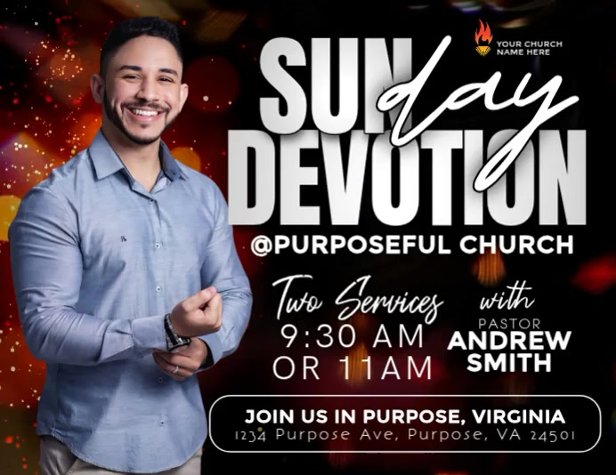 Plantilla de Sunday Devotion Church Service Flyer | PosterMyWall