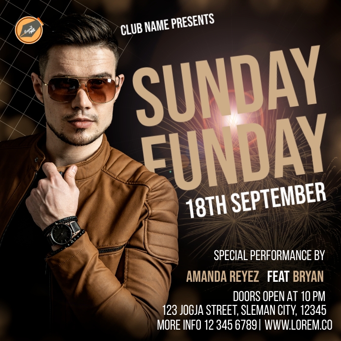 Sunday DJ Club Instagram Post template
