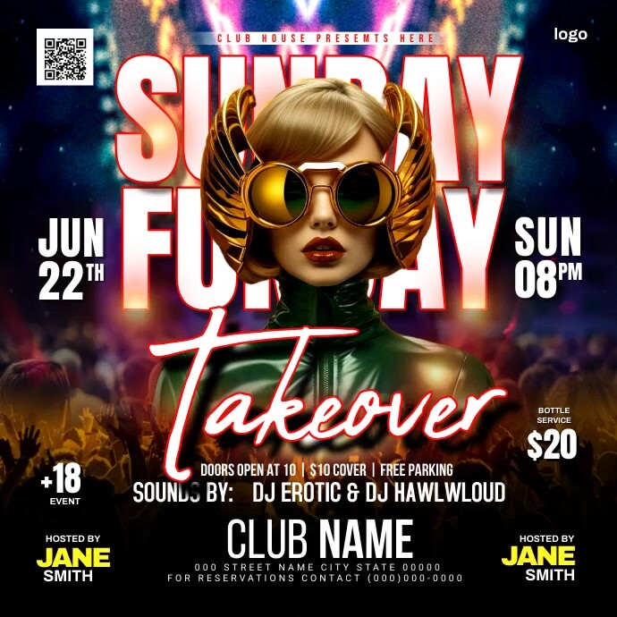 SUNDAY FUNDAY TAKEOVER Publicação no Instagram template