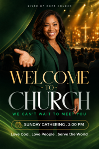 Black Church Welcome Poster Template