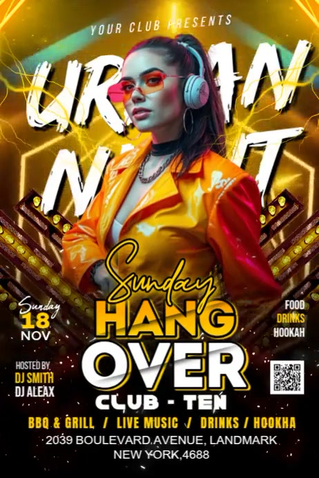 Sunday Hang Over Poster template