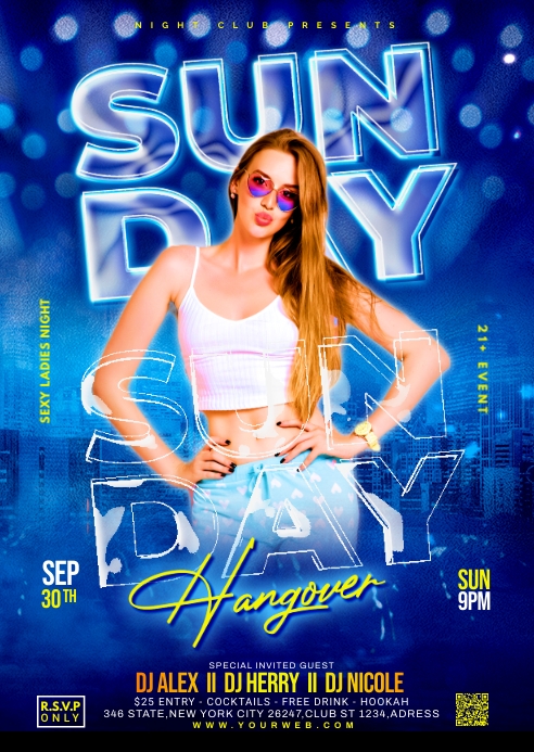 SUNDAY HANGOVER A6 template