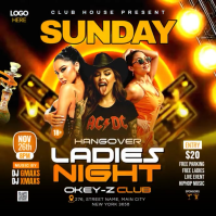 Sunday Hangover Ladies Night party video 方形(1:1) template