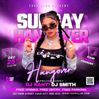 Sunday Hangover Ladies Night Party Square (1:1) template