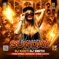 Sunday Hangover Ladies Night Party Square (1:1) template