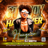 Sunday Hangover Ladies Night Party Square (1:1) template