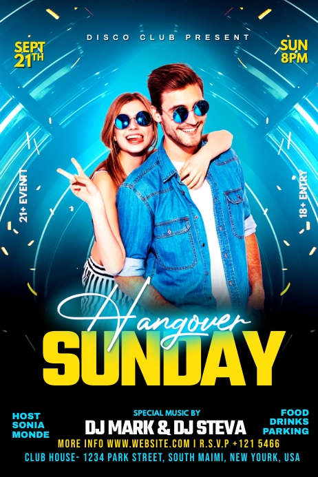Advert Day Rave Copy of Sunday Hangover Party Ad | PosterMyWall