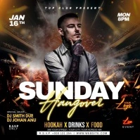 Sunday Hangover Party flyer Square (1:1) template