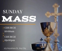 Sunday mass church flyer templates Rectangle moyen