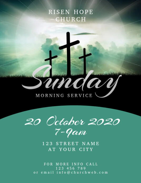 Sunday Morning Church Service Template | PosterMyWall