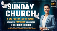 Sunday Morning Church Service Flyer Miniatura na YouTube template