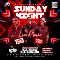 Sunday music night Kvadrat (1:1) template