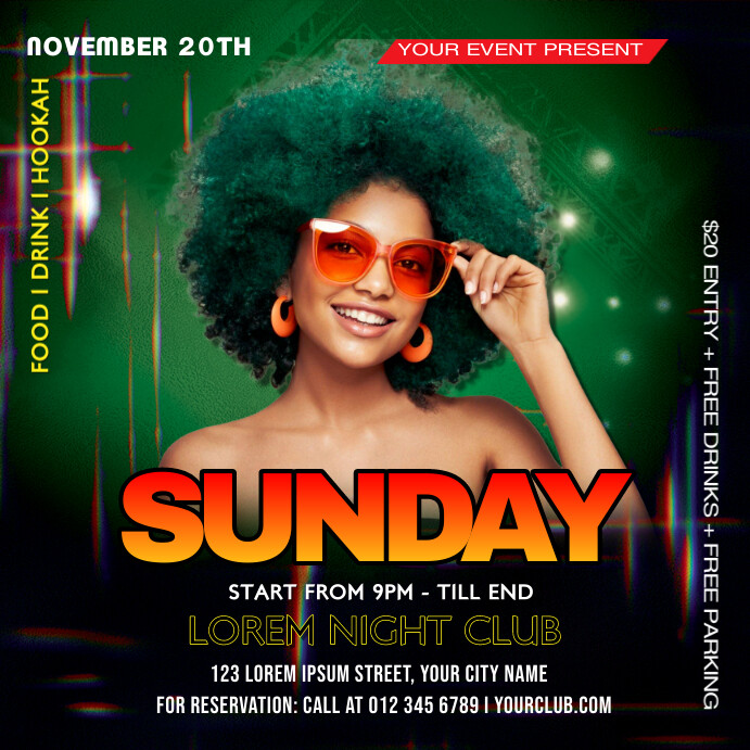 Sunday Night Club Template PosterMyWall