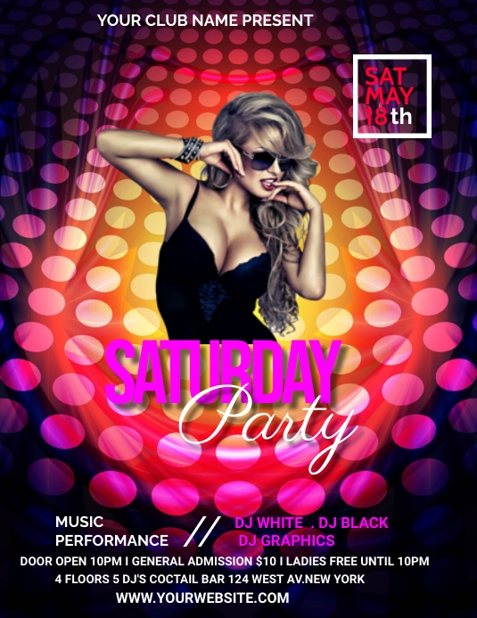 sunday Night club party Folheto (US Letter) template