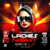 Sunday Night Club Party Instagram Post Video Wpis na Instagrama template