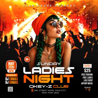 Sunday Night Club Party Square Video Carré (1:1) template