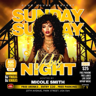 Sunday Night Club Party Square Video Vierkant (1:1) template