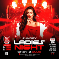 Sunday Night Club Party Square Video Квадрат (1 : 1) template