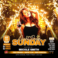 Sunday Night Club Party Square Video template